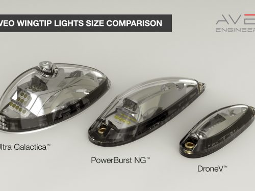 DroneV-size-comparison DroneV - smallest wing position strobe light