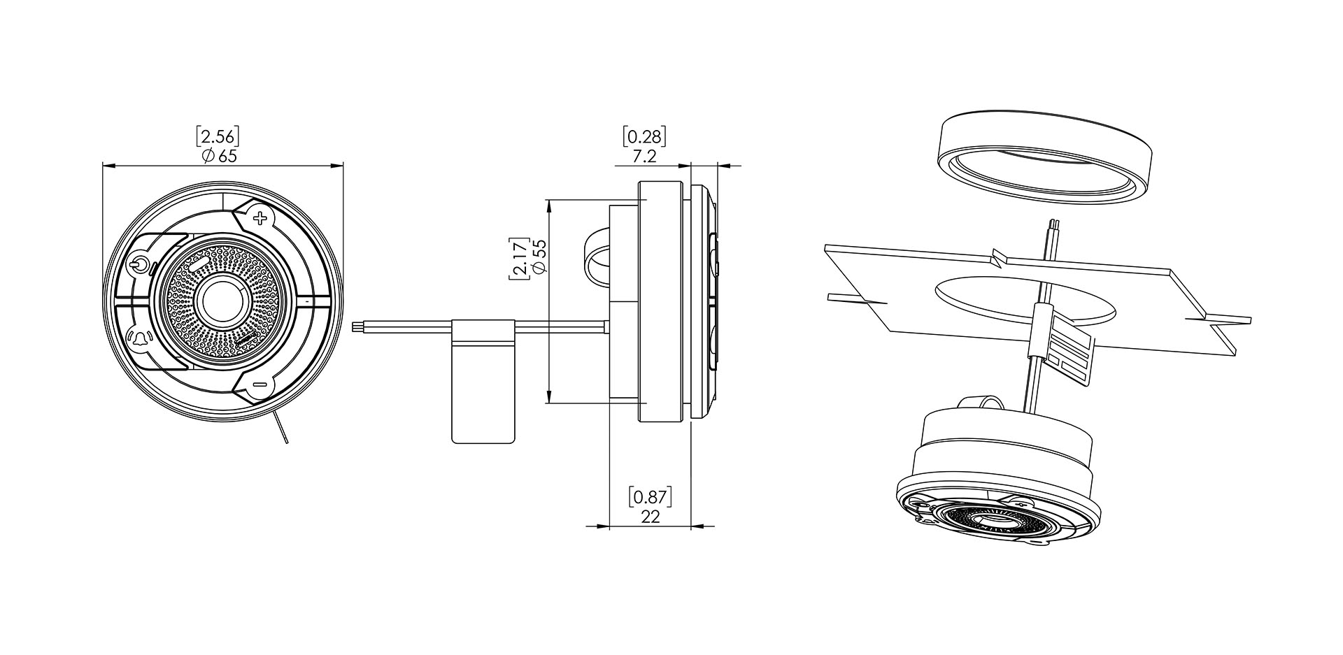 EyeBeam VIP - interior dimmable tiltable map or reading light with custom function EyeBeam VIP - interior dimmable tiltable map or reading light with custom function
